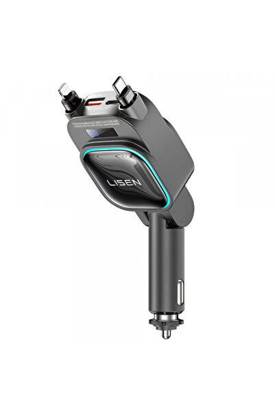 OEM Φορτιστής αυτοκινήτου με καλώδιο USB-C / Lightning, Οθόνη Lisen, 96W, 3A,...