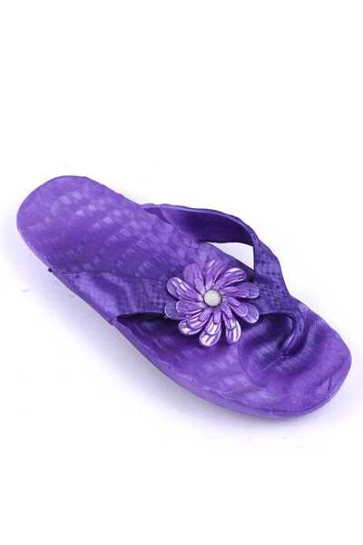 mm Papuci de dama, flip -flop , cu decor floare LB-A46-PURPLE