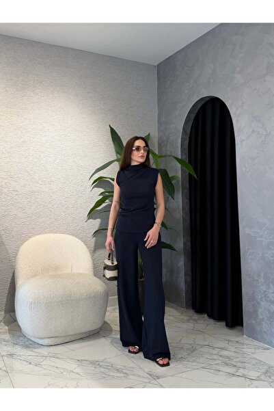 By Merve Darende Drape Detay Bluzlu İkili Modal Takım