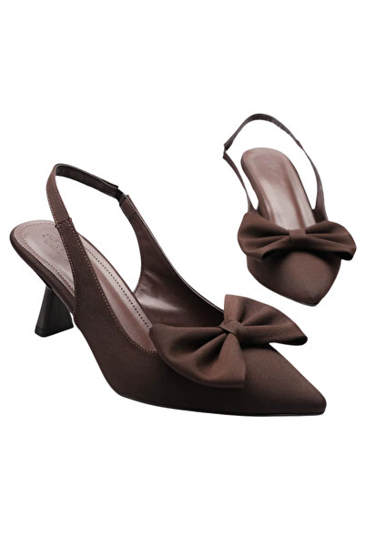 Barinoska Women's Bowknot Slingback Kitten Heel Shoes Stylish Pointed Toe Cas...
