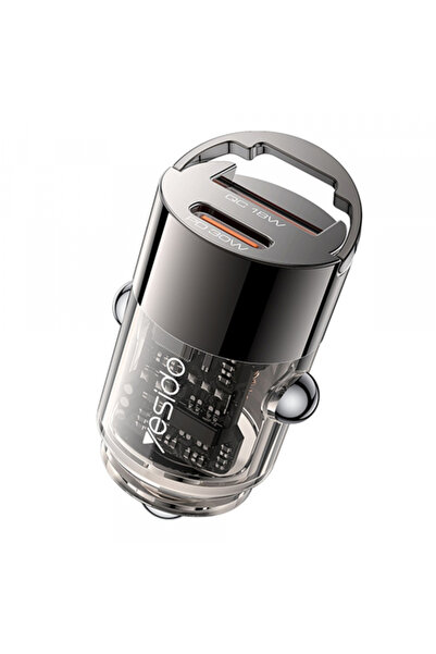 OEM Yesido Y68 Φορτιστής Αυτοκινήτου, 30W, 3A, 1 X USB-A - 1 X USB-C, Μαύρο