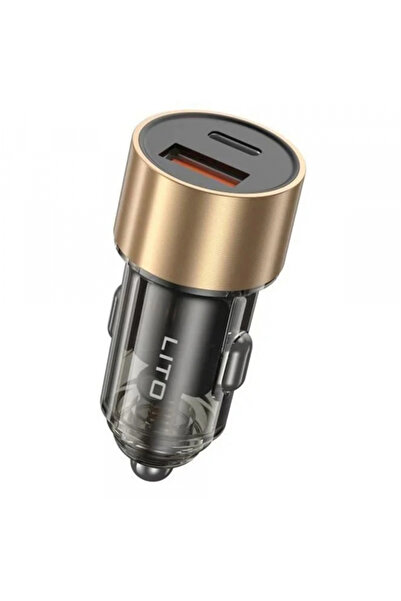 Lito Φορτιστής αυτοκινήτου in-C04, 52W, 3A, 1 x USB-A - 1 x USB-C, Μαύρο