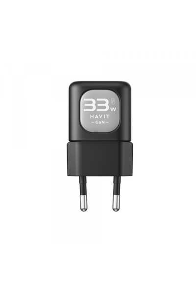 OEM Havit Uc230 Τροφοδοτικό, 33W, 3A, 1 Θύρα USB-A - 1 Θύρα USB-C, Μαύρο Γκρι