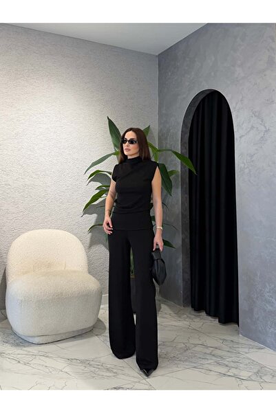 By Merve Darende Drape Detay Bluzlu İkili Modal Takım