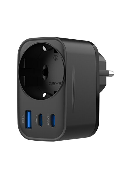 OEM Havit - Φορτιστής Τοίχου (Uc142 Eu) - Ευρωπαϊκή Πρίζα, 2x USB-C, USB, 30W...