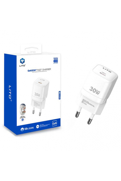 Lito Φορτιστής Τοίχου (Lc11) - Έξοδος USB-C, Pd30w, GAN, Προστασία σε Πραγματ...