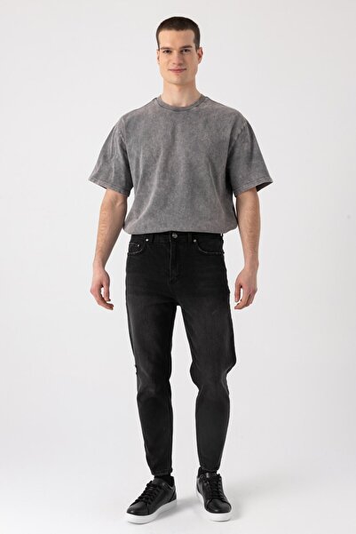 i8 Denim بنطلون جينز مخروطي الشكل مع تفاصيل ممزقة عند الأرجل