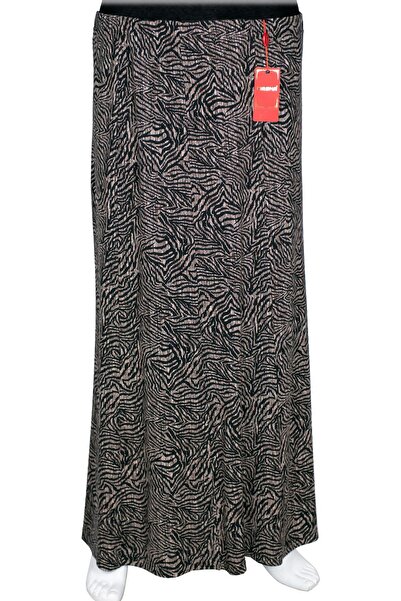 HESNA Γυναικεία Betül 8 τεμαχίων ελαστική μαύρη φούστα χωρίς επένδυση με σχέδ...