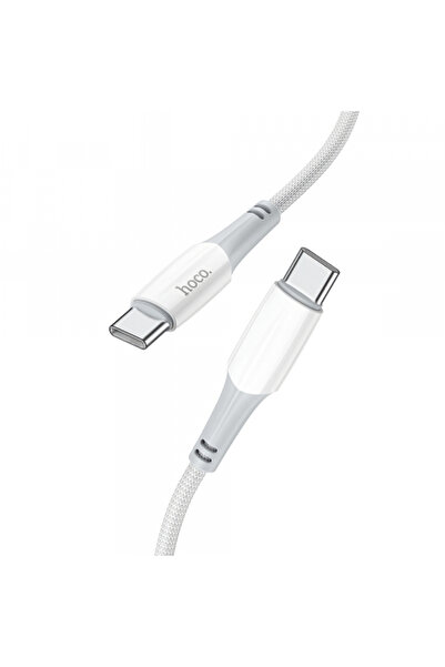 OEM Καλώδιο δεδομένων και λινό καλώδιο USB-C - USB-C Hoco X70, 60W, 1μ, λευκό