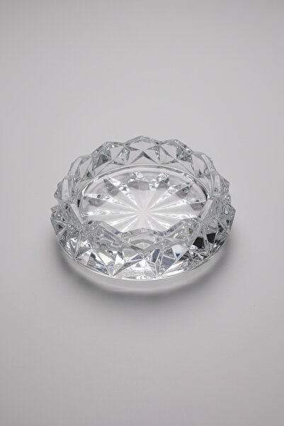 İpek Porselen Μοντέρνας Σχεδίασης Διαφανές Γυάλινο Τασάκι 16,5 εκ.