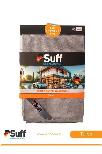 Suff TULPE Ultra Emici Mikrofiber Cam Bezi 70X50 cm– İz Bırakmaz, Hızlı Temizlik