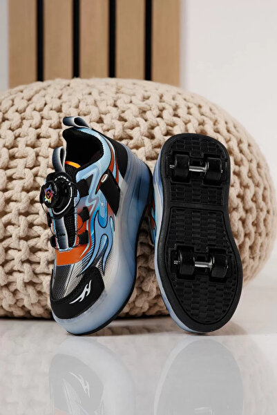 Zaira Μπλε υφασμάτινα ρολέρ σνίκερς Helys3 # 24866 - 34