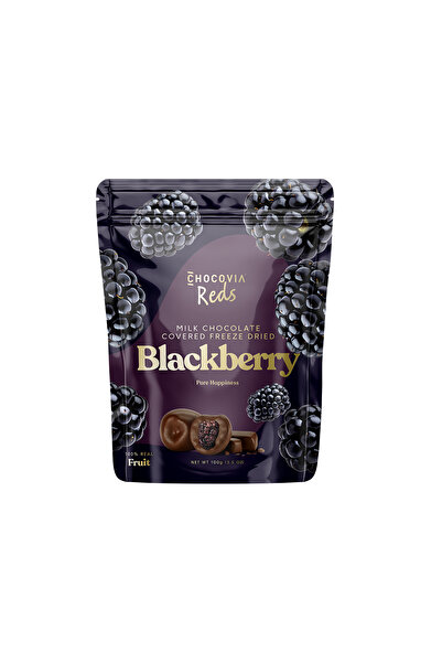 CHOCOVIA Sütlü Çikolata Kaplı Böğürtlen çikolata 100 gr (Dondurularak Kurutul...