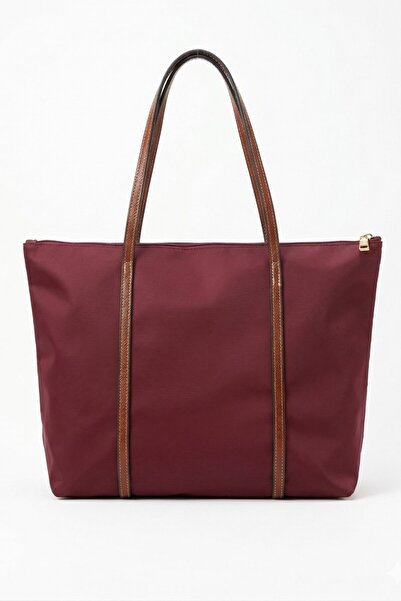 VELLABAGS Women's Burgundy Large Shoulder Bag – Zippered Daily Tote Bag