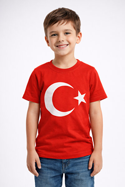 Uğur bebe Παιδικό μπλουζάκι με κοντό μανίκι με κόκκινη τουρκική σημαία, μάρκα...