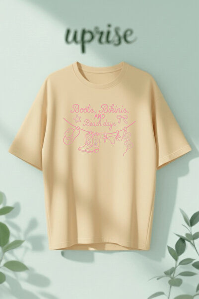 Vordevia Μπλουζάκι από βαμβάκι με στάμπα Beach Days, σε μεγάλο μέγεθος