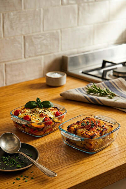 Fhilli 2-Piece Heat-Resistant Pyrex Bowl, Anti-Scratch Soufflé Casserole Oven...