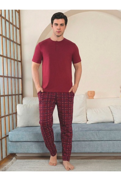 MEBA Men's Dad Dowry Modal Fabric Six-Pocket Short Sleeve Fit Collar Buttoned...