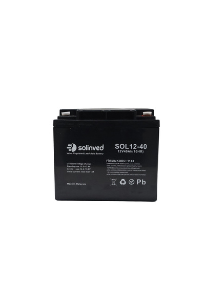 SOLİNVED 12 Volt 40 Amper Kuru Tip Akü (2025 Tarihli)