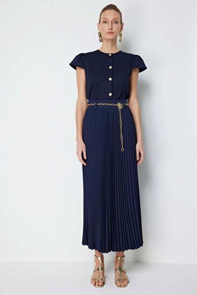 Ekol Πλισέ μάξι φούστα με ζώνη αλυσίδας