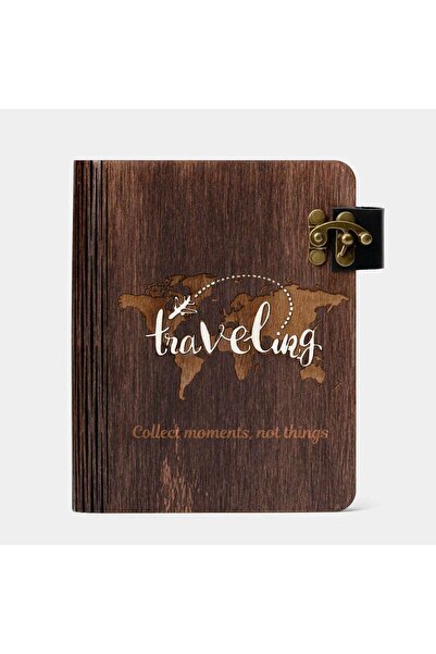 I WOOD BE Album foto de călătorie, Copertă din lemn, Personalizabil, Pictat manual