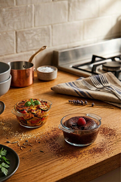 Fhilli 2-Piece Heat-Resistant Pyrex Bowl, Anti-Scratch Soufflé Casserole Oven...