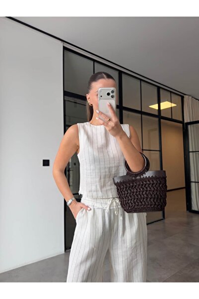 BB Bensu Buyruk ΡΙΓΕΤΕΣ ΠΑΝΤΕΛΟΝΙΑ ΚΑΙ ΓΙΛΕΚΟ ΛΙΝΟ ΣΕΤ ΕΚΡΟΥ