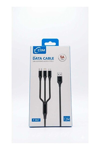 Generic كابل شحن وبيانات سريع 3 في 1 من F-COM - USB إلى Type-C، Micro USB، و ...