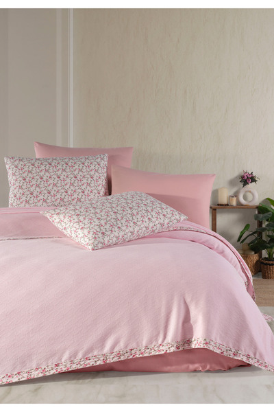 Monolisse 100% Βαμβακερό Olivia Ροζ Σετ Πικέ Διπλό 200 x 230 εκ.