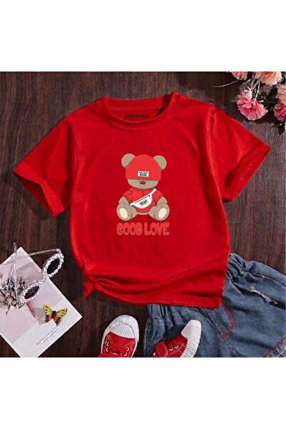 playwear Good Love Bear Best Printed 100% Cotton Crew Neck Παιδικό unisex μπλ...