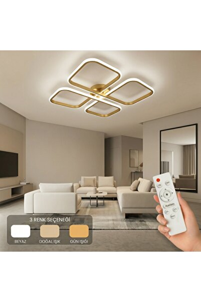 AvizeGO Nuvo LED Plafonyer Avize 3 Renk Kumandalı