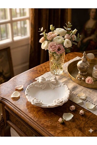 BASKIMARKETİM Gül Tasarım Dekoratif Takı Tabağı