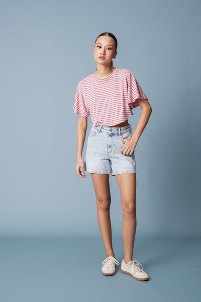 Nisan Μπλουζάκι με ριγέ μανίκια νυχτερίδας