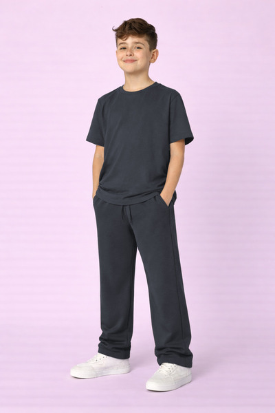 BayBayan UNISEX ΠΑΙΔΙΚΟ ΣΕΤ ΦΟΡΜΑΣ ΚΟΝΤΟΜΑΝΙΚΟ ΧΤΕΝΙΣΜΕΝΟ ΒΑΜΒΑΚΙ ΜΕ ΛΙΚΡΑ