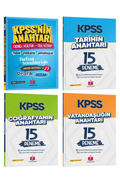 Anahtar Kitap 2026 KPSS'nin Anahtarı Pratik Notlar ve Genel Kültür Deneme Set...