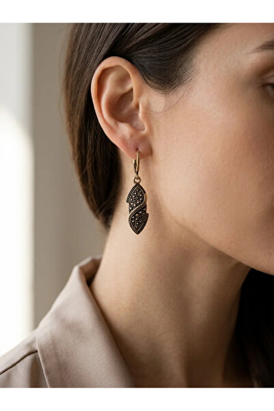 Dorvina Bronze Earrings Authentic Jewelry Margazite Stone Oval Shield S Model...