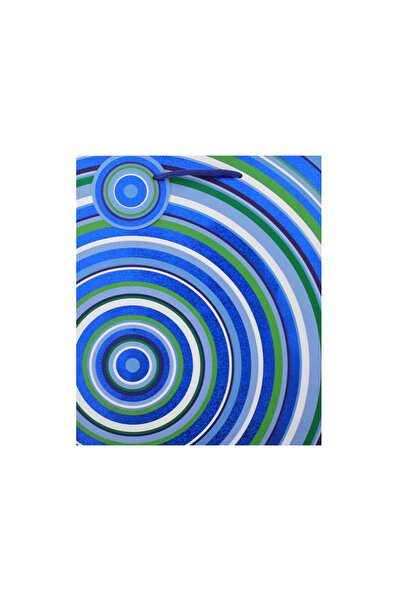 Eurowrap Χάρτινη Τσάντα Δώρου Μ ΚΥΚΛΟΙ ΜΠΛΕ