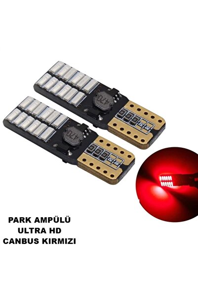 Park Ampülü Canbus Ultra Hd 12v Kırmızı Led Dipsiz Model Park Ampülü 2 li set