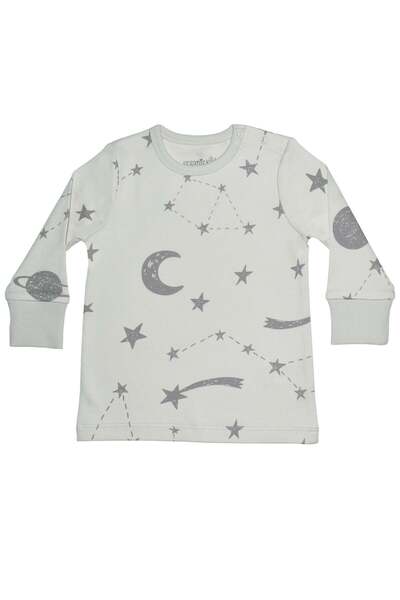 OrganicKid Space Bebek Gri Pijama Takımı