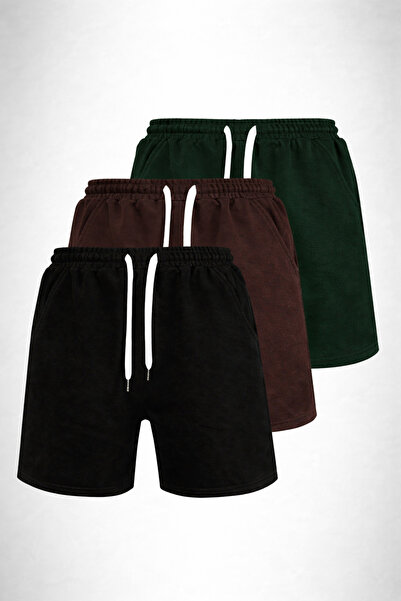 DAXİS Sportwear Company Men's 3-Pack Combed Cotton Pocket Shorts