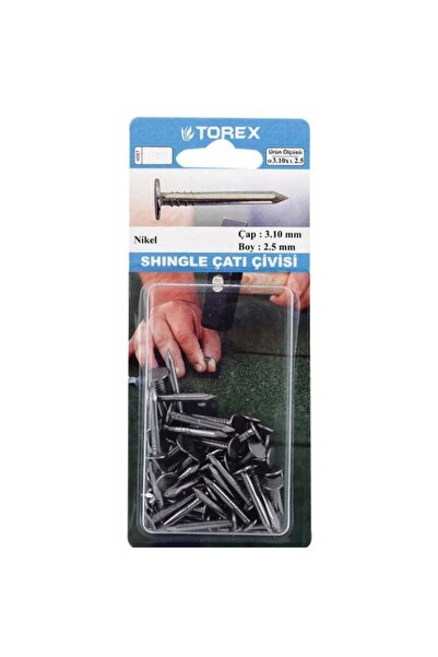 Torex Shingle (Şingıl) Çatı Çivisi 3.10x2.5 mm Nikel, 1P=30 adet