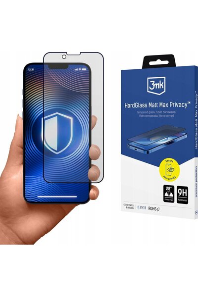 3MK HardGlass Matt Max Privacy iPhone 13 /13 Pro/14