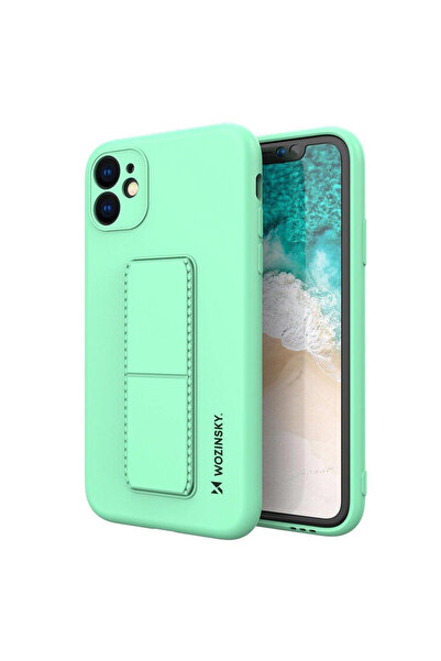 WOZINSKY Husă din silicon cu suport pentru iPhone 12 Pro, culoare mentă