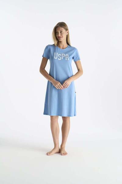 U.S. Polo Assn. U.S. Polo Assn. 20206 Γυναικείο κοντομάνικο νυχτικό-Μπλε