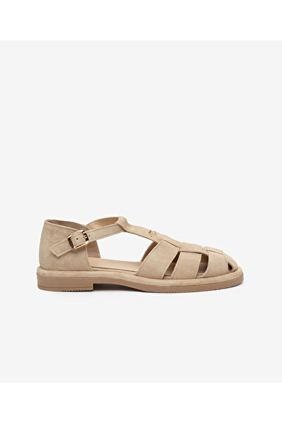 Greyder Γυναικεία Σανδάλια από Γνήσιο Δέρμα Μπεζ Καστόρι 6Y2CA59255