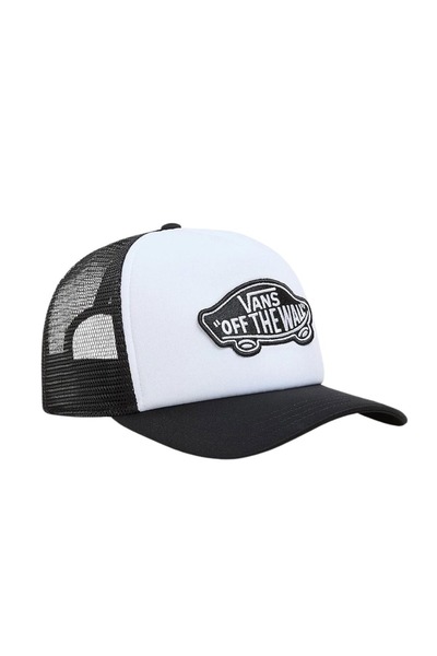 Vans Κλασικό Καπέλο Τράκερ με Καμπυλωτό Γείσο και Σήμα, Μαύρο/Λευκό