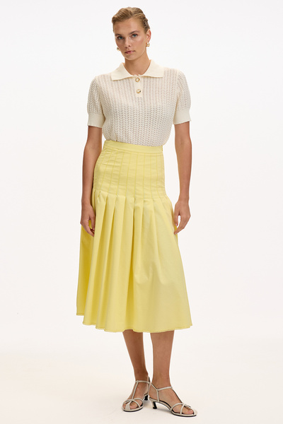 Exquise Φούστα μίντι με πιέτες, φερμουάρ και εφαρμογή στη μέση