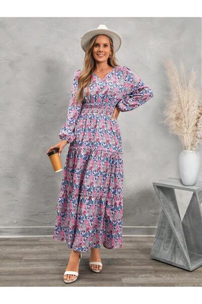 Iuliashop Rochie lungă multicoloră Tayssa - S