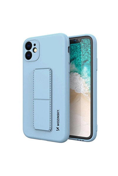 WOZINSKY Husă cu suport pentru iPhone 11 Pro Max, din silicon, albastru deschis