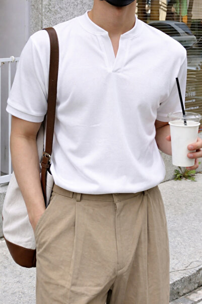 Tarz Cool Ανδρικό μπλουζάκι με γιακά Hakim Basic – Κομψό και άνετο